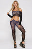 Garter Pantyhose and Bra with Jacquard Swirl by 3wishes.com