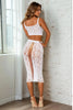 White Crochet Skirt and Crop Top by 3wishes.com
