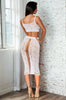 White Crochet Skirt and Crop Top by 3wishes.com