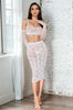 White Crochet Skirt and Crop Top by 3wishes.com