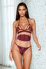 Strappy Burgundy Lace Bra Set by 3wishes.com