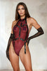 Burgundy Mesh Teddy with Harness by 3wishes.com