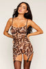 Plus Size Leopard Mesh Garter Chemise by 3wishes.com