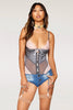 Silver Lace Up Teddy with Lace by 3wishes.com