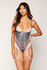 Silver Lace Up Teddy with Lace by 3wishes.com
