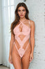 Pink Iridescent Rhinestone Lace Teddy by 3wishes.com