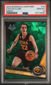 Graded 2023 Topps Bowman U Sapphire Caitlin Clark #34 Green #/99 Rookie RC Basketball Card PSA 10 Gem Mint