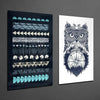 Owl and Shapes 2 Pieces Combine Glass Wall Art by Insigneart USA