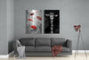 Giraffe and Umbrellas 2 Pieces Combine Glass Wall Art by Insigneart USA