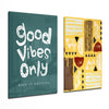 Good Vibes Only 2 Pieces Combine Glass Wall Art by Insigneart USA