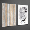 Raccoon 2 Pieces Combine Glass Wall Art by Insigneart USA