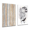 Raccoon 2 Pieces Combine Glass Wall Art by Insigneart USA