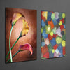 Tulips and Shapes 2 Pieces Combine Glass Wall Art by Insigneart USA