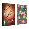 Tulips and Shapes 2 Pieces Combine Glass Wall Art by Insigneart USA
