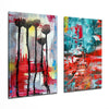 Abstract Flowers 2 Pieces Combine Glass Wall Art by Insigneart USA