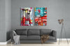 Abstract Flowers 2 Pieces Combine Glass Wall Art by Insigneart USA