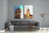 Galata Tower and Maiden's Tower 2 Pieces Combine Glass Wall Art by Insigneart USA