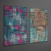 Ethnic Patherns 2 Pieces Combine Glass Wall Art by Insigneart USA