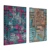 Ethnic Patherns 2 Pieces Combine Glass Wall Art by Insigneart USA
