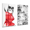 Women in Red 2 Pieces Combine Glass Wall Art by Insigneart USA