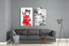 Women in Red 2 Pieces Combine Glass Wall Art by Insigneart USA