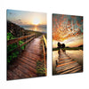 Sunsets 2 Pieces Combine Glass Wall Art by Insigneart USA