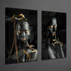 Women 2 Pieces Combine Glass Wall Art by Insigneart USA