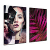 Patchwork Women 2 Pieces Combine Glass Wall Art by Insigneart USA