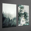 Tones of Green 2 Pieces Combine Glass Wall Art by Insigneart USA