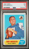 Graded 1968 Topps Don Meredith #25 Football Card PSA 5 Excellent