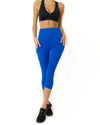 High Waisted Yoga Capri Leggings - Sky Blue