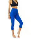 High Waisted Yoga Capri Leggings - Sky Blue