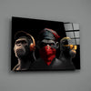 3 Wise Monkey Glass Wall Art || Designer Collection by Insigneart USA