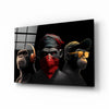 3 Wise Monkey Glass Wall Art || Designer Collection by Insigneart USA
