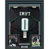 Framed Autographed/Signed D'Andre Swift 35x39 Philadelphia Black Football Jersey JSA COA