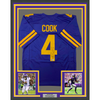 Framed Autographed/Signed Dalvin Cook #4 35x39 Minnesota Color Rush Purple Football Jersey Beckett BAS COA