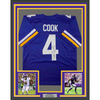 Framed Autographed/Signed Dalvin Cook #4 35x39 Minnesota Purple Football Jersey Beckett BAS COA
