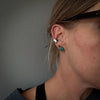 Carico Lake Turquoise and Mookite Earrings | Sterling Silver Convertible Stud and Dangle Set | Two in One Versatile Jewelry by mend metalworks