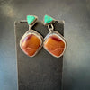 Carico Lake Turquoise and Mookite Earrings | Sterling Silver Convertible Stud and Dangle Set | Two in One Versatile Jewelry by mend metalworks