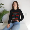 Dark Humor 'Just Feliz Navi' Ugly Christmas Sweatshirt by Dog Mom Hat