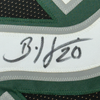 Framed Autographed/Signed Brian Dawkins 35x39 Philadelphia Black Football Jersey JSA COA