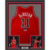 Framed Autographed/Signed DeMar DeRozan 35x39 Chicago Red Basketball Jersey Beckett BAS COA
