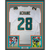 Framed Autographed/Signed De'Von DeVon Achane 35x39 Miami White Football Jersey Beckett BAS COA
