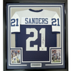 Framed Autographed/Signed Deion Sanders 35x39 Dallas Thanksgiving Day Football Jersey Beckett BAS COA