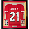 Framed Autographed/Signed Deion Sanders 35x39 San Francisco Red Football Jersey JSA COA