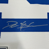 Framed Autographed/Signed Deion Sanders 35x39 Dallas White Football Jersey Beckett BAS COA