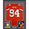Framed Autographed/Signed Demarcus Ware 35x39 Denver Orange Football Jersey PSA COA