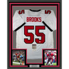 Framed Autographed/Signed Derrick Brooks 35x39 Tampa Bay White Football Jersey JSA COA
