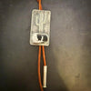 Sterling Silver Saguaro Bolo Tie with White Buffalo Turquoise and Hand-Stamped Desert Sky by mend metalworks