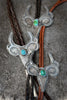 Sterling Silver Mule Deer Skull Bolo Tie with Sonoran Gold Turquoise by mend metalworks